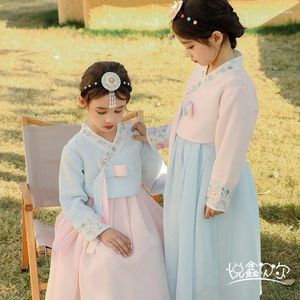 Etnische kleding Chinese stijl Hanfu Meisje Prinses Nationaal Koreaans 2023 Lente verwesterde bioscoopvoorstelling voor kinderen