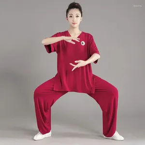 Etnische kleding Chinese stijl Tai Chi-pak Mannen Vrouwen Lente Zomer Prestaties Middelbare leeftijd Oude praktijk Vechtsporten Jurk Uniform