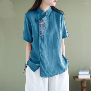 Etnische Kleding Chinese Stijl Vrouwen Vintage Katoen Linnen Qipao Tops Hanfu Tee Shirt Qi Pao Tang Pak Blouse T-Shirt Cheongsam Top 30892