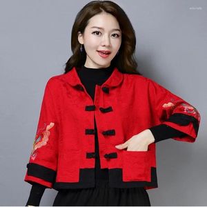Vêtements ethniques Chinois Top Traditionnel Femmes Crop Femme Tang Costume Broderie Papillon Veste Année Vêtements pour