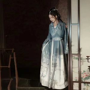Vêtements ethniques chinois traditionnel Hanfu Femmes Halloween Cosplay Robe Dance Set Costume Costume Vêtements Girls Tang Dynasty Blue Hanfu Robe
