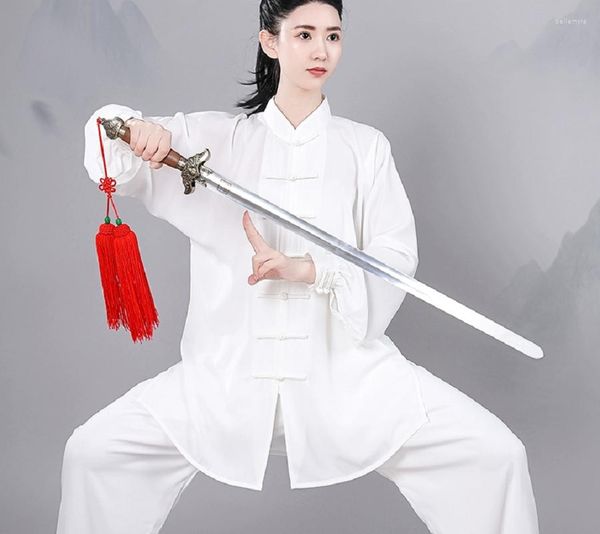 Ropa étnica chino tradicional hombres mujeres traje Casual deporte al aire libre Tai Chi artes marciales uniforme chaqueta pantalones conjuntos XS-XXXL