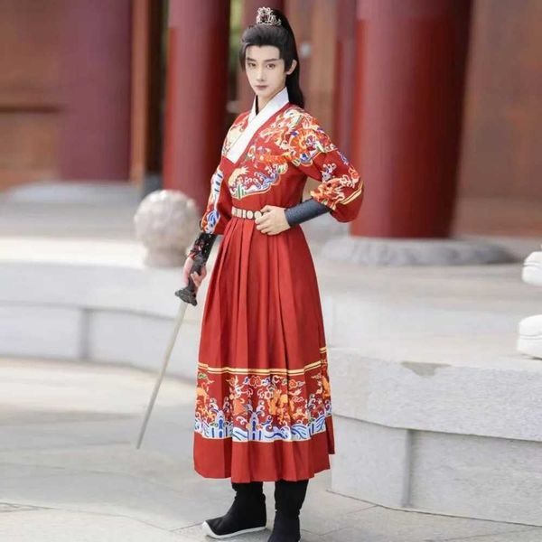 Vêtements ethniques chinois traditionnel vintage dragon imprimé Hanfu Halloween Costume costume ancienne robe traditionnelle chinoise