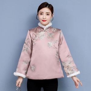 Etnische kleding Chinese jaar kleding voor vrouwen Shanghai Tang Warm Ladies Tops Cheongsam Style 11545