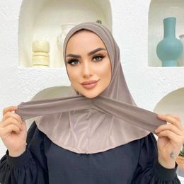 Vêtements ethniques Classical Islam Femmes prêtes à porter Hijabs de la fermeture à pression pour la femme Couverture complète Tête enveloppe Scarpe Turban Caps Turbante Mujer
