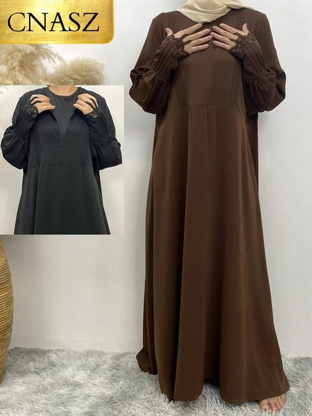 Ropa étnica CNASZ Muslim Abayas Vestidos formales Turquianos Vestidos de mujer larga Hijab Caftan Marocain Kaftanes islámicos para Ramadán