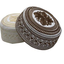 Ropa étnica Bordado de algodón Sombrero musulmán para hombres Islam Ramadán Sombreros de oración Arabia Hombres Pañuelo Topkippot Turban Oriente Medio CapEthnic