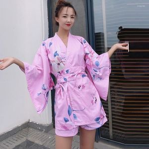 Vêtements ethniques Coton Kimono Pyjamas Japonais Fleur Peignoir Col En V Loungewear Femmes Pijama Printemps Vêtements De Nuit Sexy Maison Vêtements KK4200