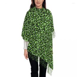 Vêtements ethniques personnalisé imprimé vert léopard guépard peau écharpe femmes hommes hiver chaud foulards animaux châles enveloppes