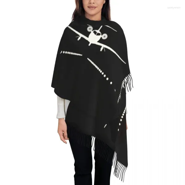 Vêtements ethniques personnalisé imprimé pilote aviation écharpe hommes femmes hiver automne chaud foulards châle enveloppement