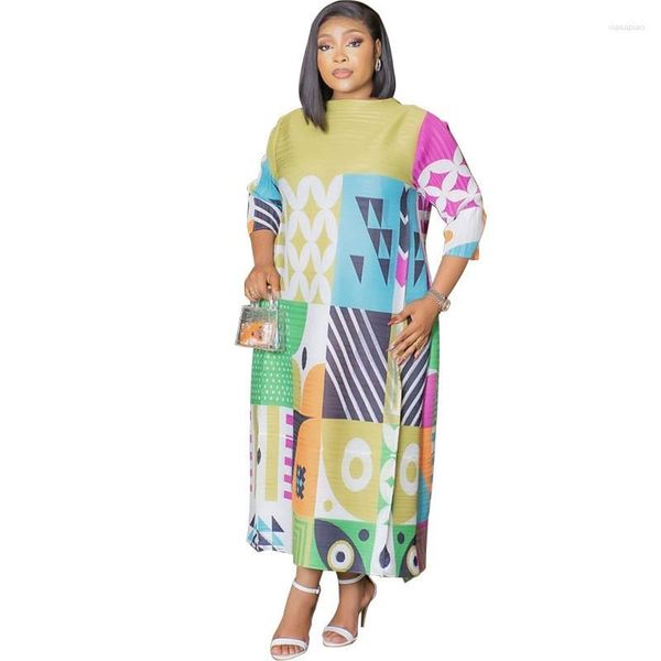 Ropa étnica Dashiki Vestidos africanos para mujeres Otoño Moda suelta largo maxi vestido bata musulmana Abaya Boubou Nigeria Turquía África