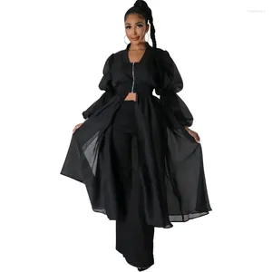 Vêtements ethniques Dashiki Africain Robes de soirée élégantes pour femmes Automne Manches longues Blanc Noir Robe midi vert clair