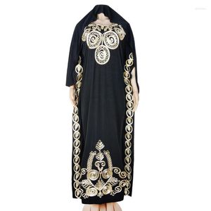 Vêtements ethniques Dashiki noir vêtements africains Bazin Riche Sexy Robe à manches courtes soirée Abaya dubaï Boubou robes musulmanes femmes et