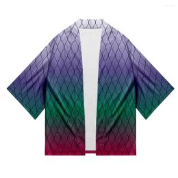 Etnische kleding Demon Slayer Japanse kimono's Vrouw Aziatische kimono Hetzelfde cosplay vest Shirt Paar Yukata Zomer Herfst Strand