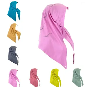 Etnisch kledingontwerp Drukknoop Instand Hijaabs voor moslimvrouwen Volledige dekking hoofddoeken Tulband sjaal Klaar om te dragen Ramadan Headwrap Caps