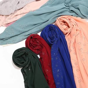 Etnische kleding diamant chiffon hijaabs sjaal vrouwen moslim hoofddoek lange hijab dame caps islam Turkse tulband sjaal