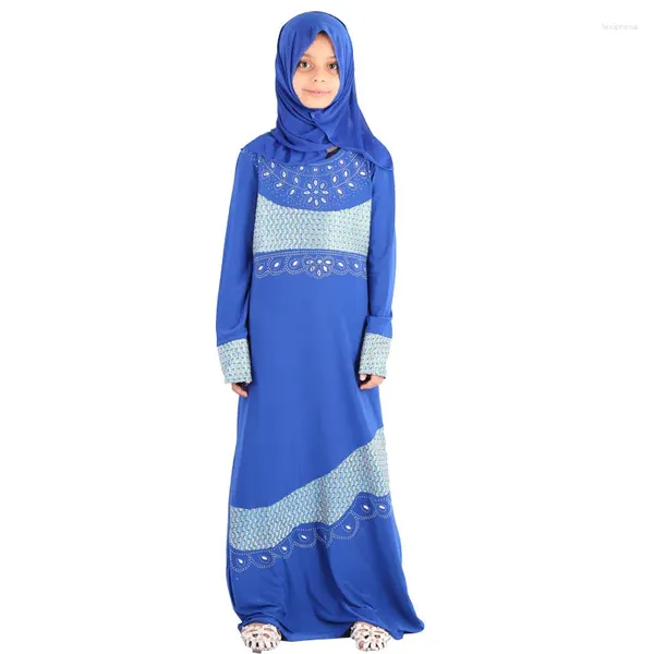 Vêtements ethniques Jupe longue en tricot incrusté de diamants Moyen-Orient islamique avec un foulard arabe turc Singapour filles robe musulmane