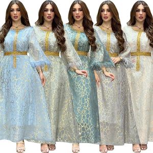 Vêtements ethniques Diamond Feather Moyen-Orient Arabie Robe de soirée à manches longues Dubaï Robe Muslim Robe Party