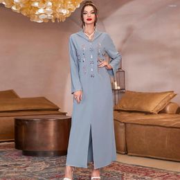 Etnische kleding diamanten Abaya Dubai Turkije Kaftan vrouwen moslim maxi-jurk met capuchon avondjurken islamitische Marokkaanse gewaad Arabische jurk