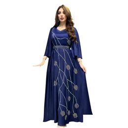 Vêtements ethniques Diamants Abaya Dubai Turquie Kaftan Femmes musulmane longue robe maxi Eid Ramadan Djellaba Robe Arabe Robe Islamic Jalabiya Drop Otkhq