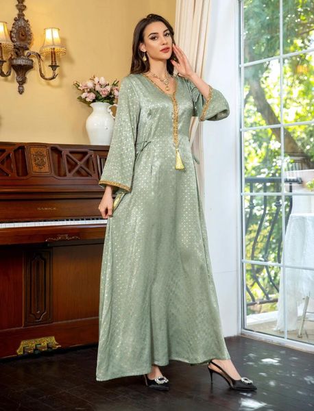 Vêtements ethniques Diamants Abayas pour femmes robe de velours musulman Marocain Kaftan Eid Djellaba Islam Saudi Arabe robe Jalabiya Ramadan