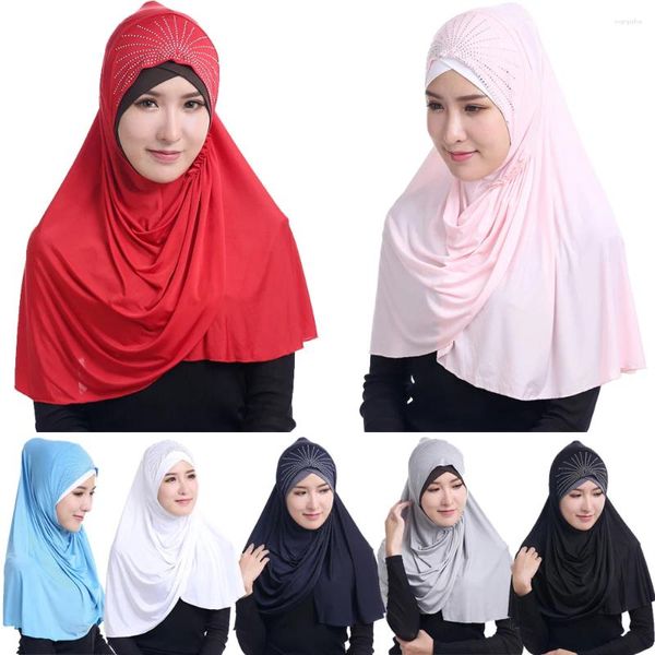 Vêtements ethniques Diamonds Hijab Femmes Musulman One Piece Amira Écharpe instantanée Prière islamique Niqab Nikab Head Wrap Neck Cover Châles Turban Cap