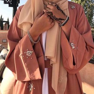 Etnische kleding diamanten moslim open abaya kimono gewaad dubai hijab jurk kaftan kalkoen abayas voor vrouwen caftan oman islamitische gebedkleding