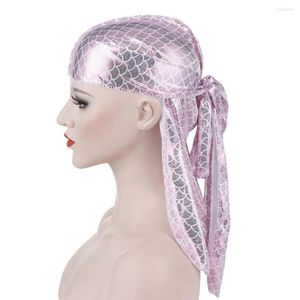 Etnische kleding Dromiya Men/vrouwen Durag Polyester Bandana Hat Tailwrap Headwar Fashion Headband Muslim hijab