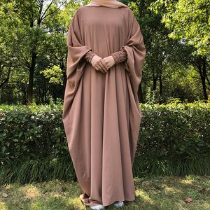 Vêtements ethniques Drop Butterfly Modest Abaya Haute Qualité Ramadan EID Poignet Élastique Maxi Robe Nida Abaya Prière Musulmane Vêtements Islamiques 230224