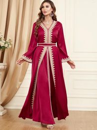 Vêtements ethniques Dubaï Abaya pour femmes Robe 2 pièces Ensemble A-ligne Abayas Party Kimono Maroc Kaftan Arabie Arabe Robes Robe Islamique