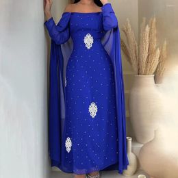 Vêtements ethniques Dubaï Cape à manches Gabille de fête Femme Femme Casque Robe Hingestone Chiffon Jalabiya Muslim Kaftan Robe de mariée Djellaba Abayas