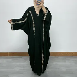 Etnische kleding Dubai Islamitisch Marokko Turkiye Luxe moslimmode Saudi-Arabië Dames Collage Kant Kralen Vleermuismouwen Los vest Gewaad