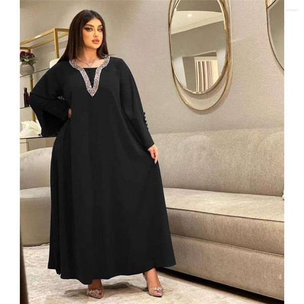 Vêtements ethniques Dubaï Kaftan Marocain Abayas Femmes musulmanes Islamique Turc Longue Robe De Luxe Strass Soirée Robe Jalabiya