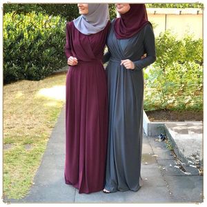 Vêtements ethniques Dubai lâche élégant Clubbing Robe longue mode musulmane femmes robes à manches longues décontracté ceinturé Robe de soirée Abaya caftan