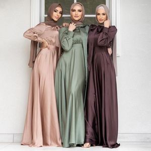 Elegant Satin Moroccan Caftan for Women - Dubai Style Turkish Abaya, Arabic Kaftan Maxi Party Dress with Jalabiya Robe Gown