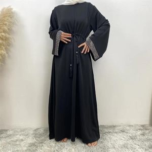 Vêtements ethniques Dubai Open Front Zipper Abaya Femmes musulmanes Diamond Longue Maxi Robes Turquie Kaftan Eid Ramadan Islamique Robe Arabe Femme