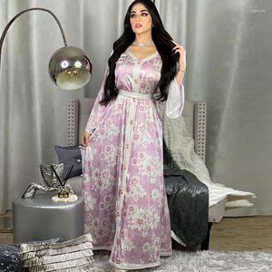 Etnische kleding Dubai Print Plus Maat Moslimvrouwen kleedt Jalabiya Saoedi -Arabië Kimono Islamitische Evening Pakistaanse Ramadan