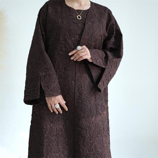Vêtements ethniques Dubaï Turquie Kimono Cardigan Femmes Musulman Maxi Robe Islamique Ouvert Abaya Robe Arabe Eid Ramadan Kaftan Jalabiya Caftan