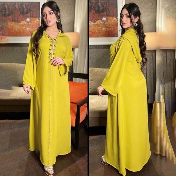 Vêtements ethniques Dubaï Turquie Robe musulmane Abaya pour femmes marocaines élégantes dame islamique 2023 Eid Mubarak Djellaba Femme