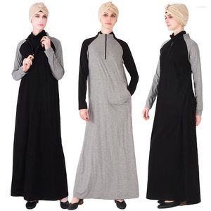 Vêtements ethniques dubaï femmes musulmanes à manches longues Maxi Robe islamique Jilbab caftan décontracté ample Robe de prière Vintage turquie dames