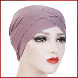 Vêtements ethniques résistant à la poussière et au soleil couleur unie dôme musulman foulard moyen-orient arabe sans bord plat capuche à bord