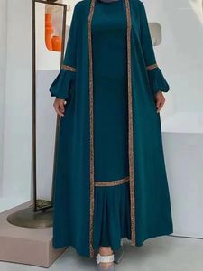 Etnische kleding Eid Abaya Dubai Bescheiden Turkije Moslim lange jurk voor vrouwen Arabische pailletten Islamitische jurken Avondfeestjurk Marokkaanse Kaftan