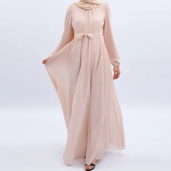 Vêtements ethniques Eid Abaya Femmes Robe musulmane en mousseline de soie Kebaya Kaftan Turquie Robes longues Ramadan Dubaï Islam Robe Femme Musulmane Robe