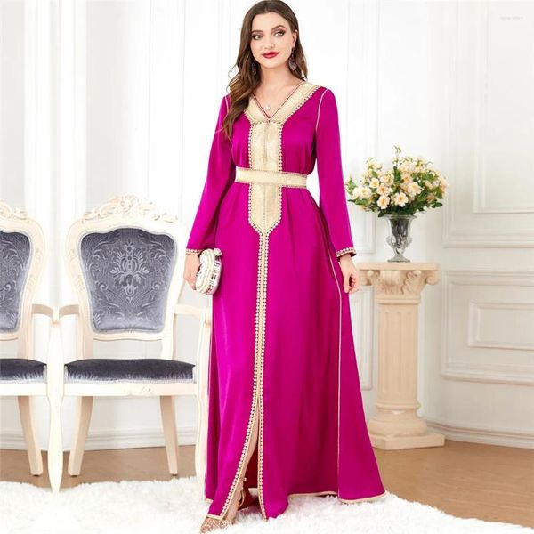 Ropa étnica eid abaya mujeres adornado ramadán islámico ramadán musulmán vestido largo vestido de noche