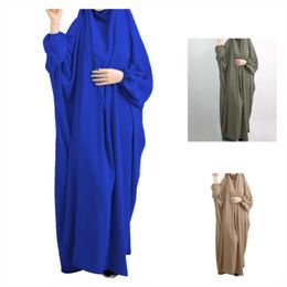 Etnische kleding Eid Bat Mouw Hooded Robe Moslimvrouwen hijab gebedkleding Jilbab Abaya Volgezicht Midden -Oosten Dubai Jurk Islamitische Kleding 230517