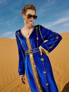 Etnische kleding Eid Caftan Marocain Winter Velvet Abaya Dubai Moslimjurk Turkije Abaya's voor vrouwen 2023 Islam Marokkaanse Kaftan Robe Musulmans