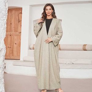 Vêtements ethniques Eid Dubai Fashion Love Heart broderie Open Kimono Saudi Femmes Batwing Slve Abaya Clothing islamic Vêtements marocain Africain Kaftan T240510