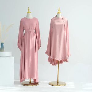 Vêtements ethniques Eid capuche Abaya femmes musulmanes Khimar Hijab Maxi robe ensemble 2 pièces Turquie modeste prière islamique Ramadan Caftan robe arabe