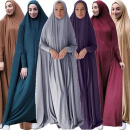 Vêtements ethniques EID Capuchon Long Khimar Hijab Overhead Veil Couverture complète Femmes musulmanes Robe de vêtement de prière Turquie Arabe Kaftan Dubaï Jilbab