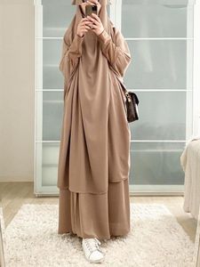 Vêtements ethniques Eid Capuchon Femmes musulmanes Abaya Jilbab 2 pièces Ensemble Long Khimar Hijab Robe Nida Prière Vêtement FullCover Ramadan Robe Abayas